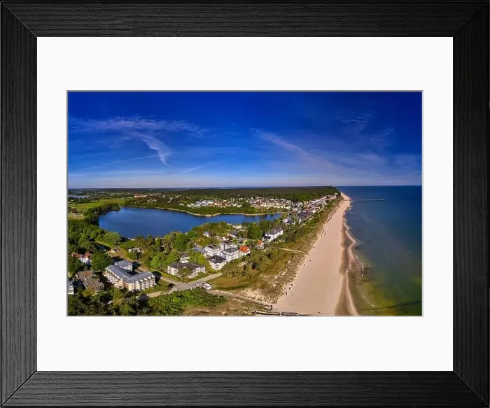 Framed Print : drone view of Bansin on island of Usedom Framed Print : drone view of Bansin on island of Usedom