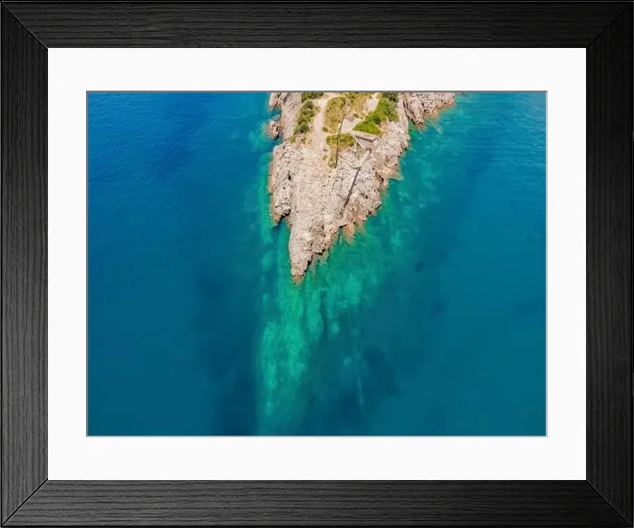 Framed Print : The pipe drains the sewer into the sea. Environmental pollution. Drone view Framed Print : The pipe drains the sewer into the sea. Environmental pollution. Drone view