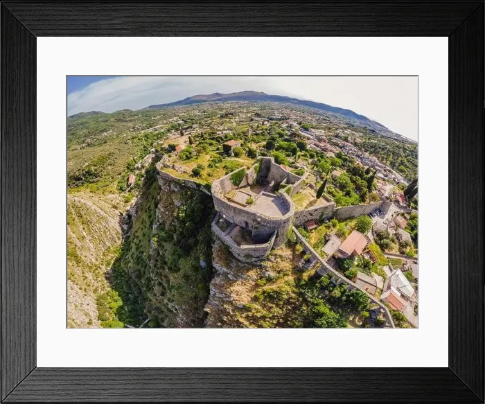 Framed Print : Old city. Sunny view of ruins of citadel in Stari Bar town near Bar city, Montenegro. Drone view Framed Print : Old city. Sunny view of ruins of citadel in Stari Bar town near Bar city, Montenegro. Drone view