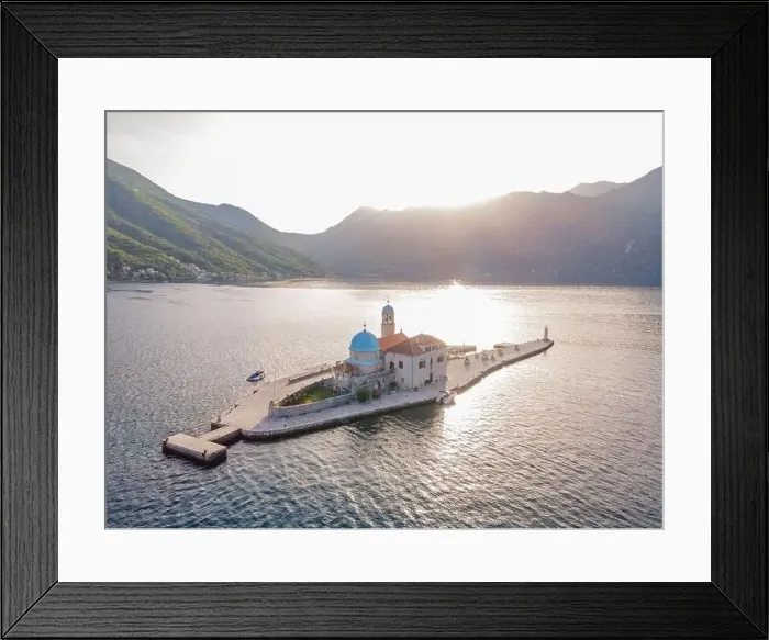 Framed Print : Picturesque island st. George and temple Gospa od Skrpela Framed Print : Picturesque island st. George and temple Gospa od Skrpela