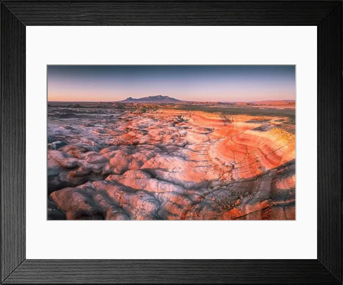 Framed Print : Moonscape landscape in Utah. Red rocks illuminated by sunrise Framed Print : Moonscape landscape in Utah. Red rocks illuminated by sunrise