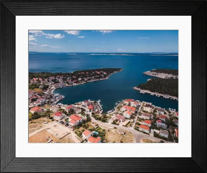 Framed Print : Drone flight over the beautiful island of Pag in Croatia, simuni, novalja, zrece beach Framed Print : Drone flight over the beautiful island of Pag in Croatia, simuni, novalja, zrece beach