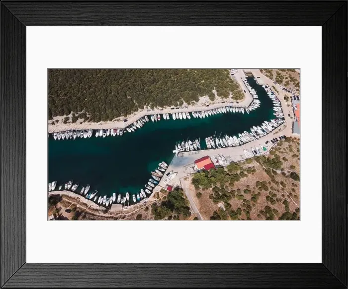 Framed Print : Drone flight over the beautiful island of Pag in Croatia, simuni, novalja, zrece beach