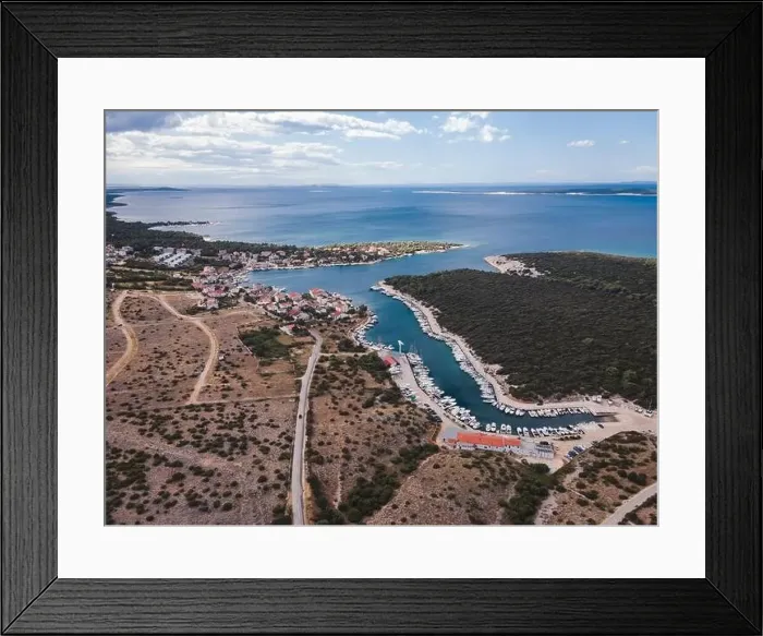 Framed Print : Drone flight over the beautiful island of Pag in Croatia, simuni, novalja, zrece beach Framed Print : Drone flight over the beautiful island of Pag in Croatia, simuni, novalja, zrece beach