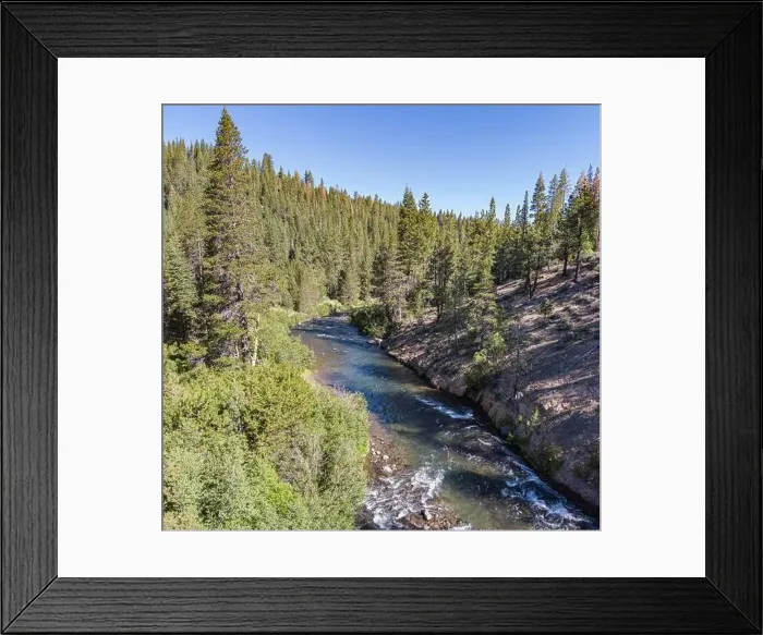 Framed Print : Truckee River whitewater winds through forest trees in Placer County California Framed Print : Truckee River whitewater winds through forest trees in Placer County California