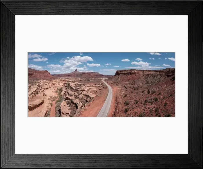 Framed Print : Travel Utah Background. Scenic highway through red rocks Framed Print : Travel Utah Background. Scenic highway through red rocks
