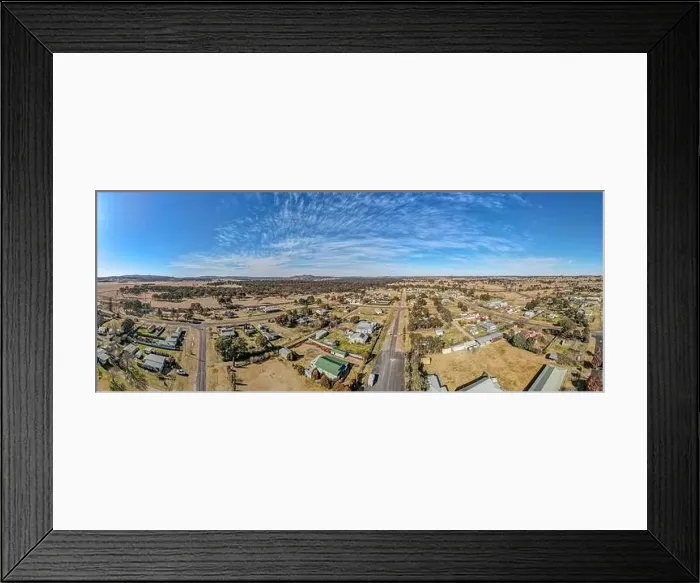 Framed Print : Aerial View at Deepwater, NSW, 2371, Australia, view of the town, buildings and surroundings Framed Print : Aerial View at Deepwater, NSW, 2371, Australia, view of the town, buildings and surroundings