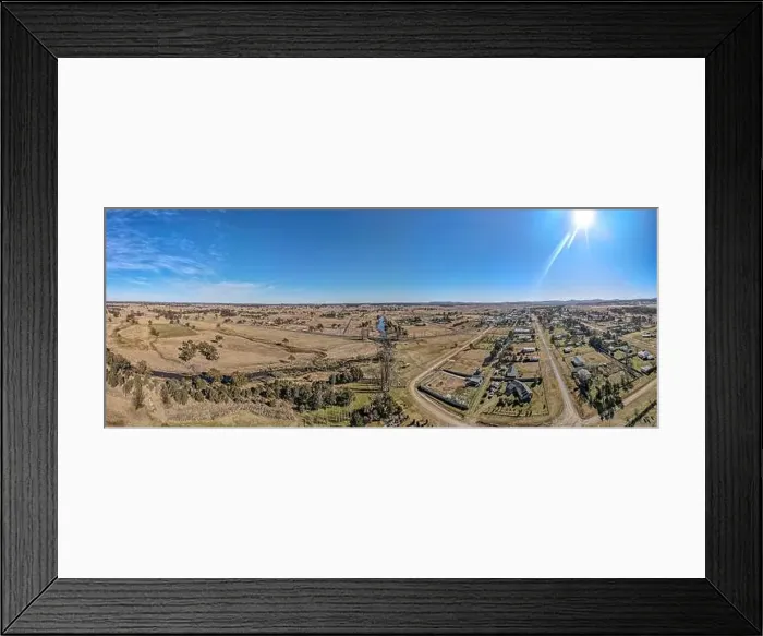 Framed Print : Aerial View at Deepwater, NSW, 2371, Australia, view of the town, buildings and surroundings Framed Print : Aerial View at Deepwater, NSW, 2371, Australia, view of the town, buildings and surroundings