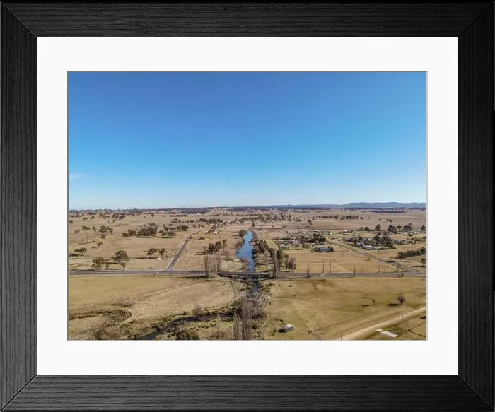 Framed Print : Aerial View at Deepwater, NSW, 2371, Australia, view of the town, buildings and surroundings Framed Print : Aerial View at Deepwater, NSW, 2371, Australia, view of the town, buildings and surroundings