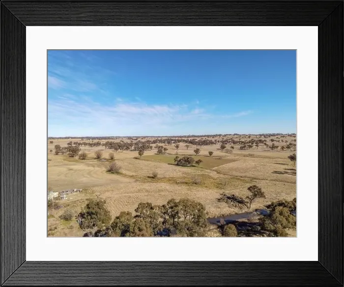 Framed Print : Aerial View at Deepwater, NSW, 2371, Australia, view of the town, buildings and surroundings Framed Print : Aerial View at Deepwater, NSW, 2371, Australia, view of the town, buildings and surroundings