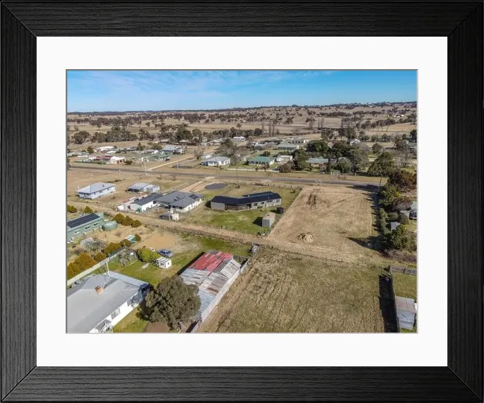 Framed Print : Aerial View at Deepwater, NSW, 2371, Australia, view of the town, buildings and surroundings Framed Print : Aerial View at Deepwater, NSW, 2371, Australia, view of the town, buildings and surroundings
