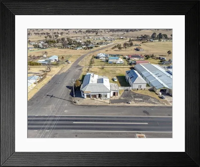 Framed Print : Aerial View at Deepwater, NSW, 2371, Australia, view of the town, buildings and surroundings Framed Print : Aerial View at Deepwater, NSW, 2371, Australia, view of the town, buildings and surroundings