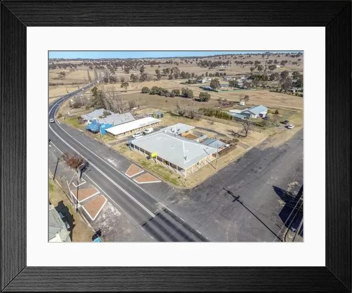 Framed Print : Aerial View at Deepwater, NSW, 2371, Australia, view of the town, buildings and surroundings Framed Print : Aerial View at Deepwater, NSW, 2371, Australia, view of the town, buildings and surroundings