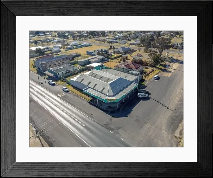 Framed Print : Aerial View at Deepwater, NSW, 2371, Australia, view of the town, buildings and surroundings Framed Print : Aerial View at Deepwater, NSW, 2371, Australia, view of the town, buildings and surroundings