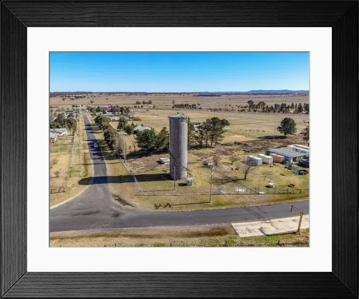 Framed Print : Aerial View at Deepwater, NSW, 2371, Australia, view of the town, buildings and surroundings Framed Print : Aerial View at Deepwater, NSW, 2371, Australia, view of the town, buildings and surroundings