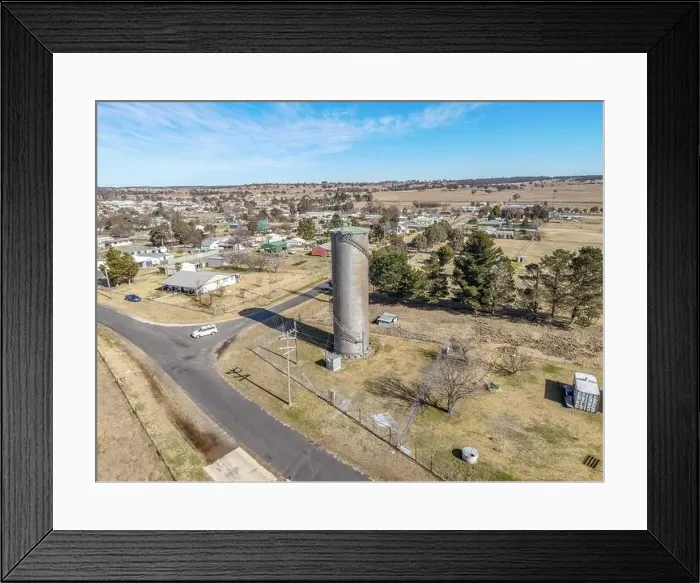 Framed Print : Aerial View at Deepwater, NSW, 2371, Australia, view of the town, buildings and surroundings Framed Print : Aerial View at Deepwater, NSW, 2371, Australia, view of the town, buildings and surroundings