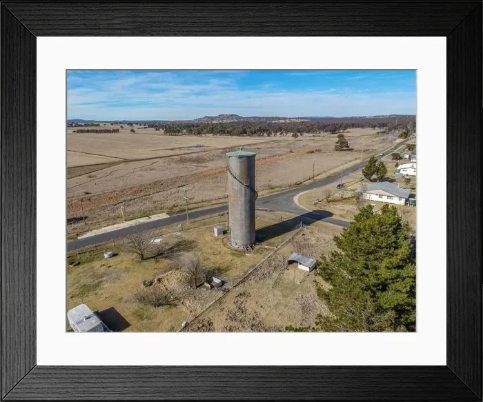 Framed Print : Aerial View at Deepwater, NSW, 2371, Australia, view of the town, buildings and surroundings Framed Print : Aerial View at Deepwater, NSW, 2371, Australia, view of the town, buildings and surroundings