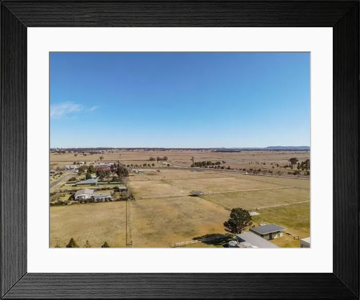 Framed Print : Aerial View at Deepwater, NSW, 2371, Australia, view of the town, buildings and surroundings Framed Print : Aerial View at Deepwater, NSW, 2371, Australia, view of the town, buildings and surroundings