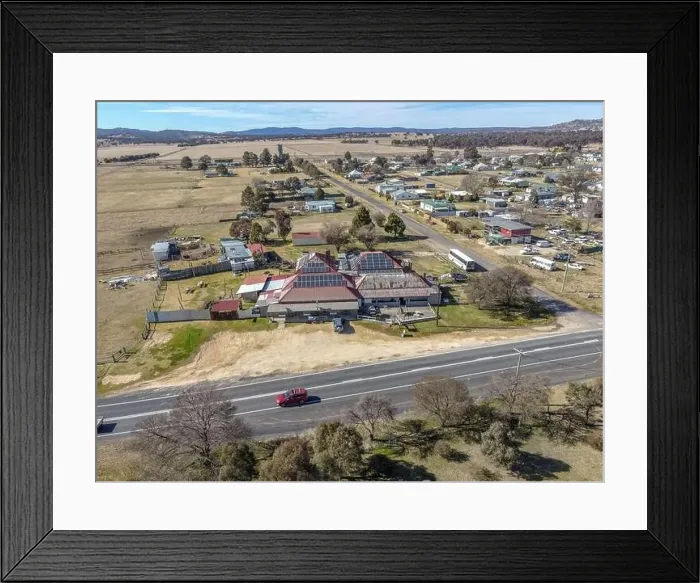 Framed Print : Aerial View at Deepwater, NSW, 2371, Australia, view of the town, buildings and surroundings Framed Print : Aerial View at Deepwater, NSW, 2371, Australia, view of the town, buildings and surroundings