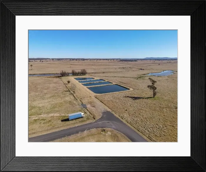 Framed Print : Aerial View at Deepwater, NSW, 2371, Australia, view of the town, buildings and surroundings Framed Print : Aerial View at Deepwater, NSW, 2371, Australia, view of the town, buildings and surroundings
