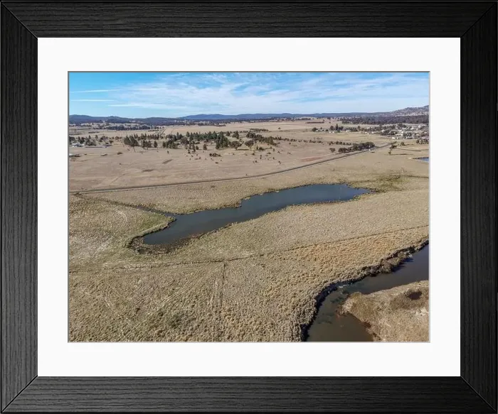 Framed Print : Aerial View at Deepwater, NSW, 2371, Australia, view of the town, buildings and surroundings Framed Print : Aerial View at Deepwater, NSW, 2371, Australia, view of the town, buildings and surroundings