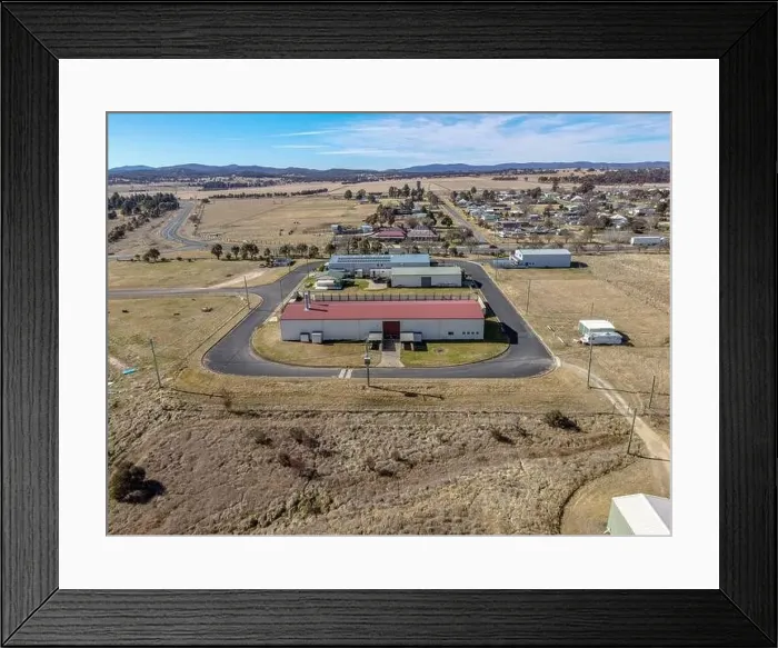 Framed Print : Aerial View at Deepwater, NSW, 2371, Australia, view of the town, buildings and surroundings Framed Print : Aerial View at Deepwater, NSW, 2371, Australia, view of the town, buildings and surroundings