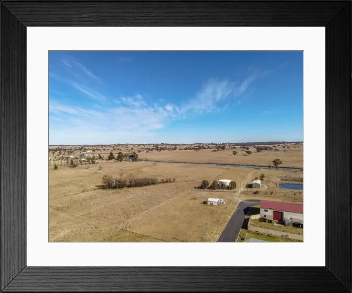 Framed Print : Aerial View at Deepwater, NSW, 2371, Australia, view of the town, buildings and surroundings Framed Print : Aerial View at Deepwater, NSW, 2371, Australia, view of the town, buildings and surroundings