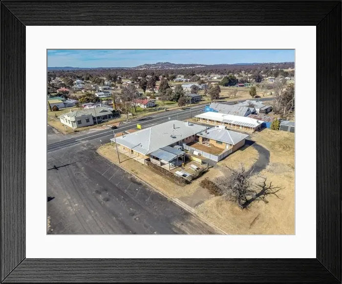 Framed Print : Aerial View at Deepwater, NSW, 2371, Australia, view of the town, buildings and surroundings Framed Print : Aerial View at Deepwater, NSW, 2371, Australia, view of the town, buildings and surroundings