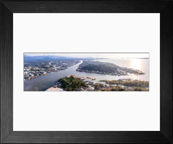 Framed Print : Aerial city view of Ranong and its estuary, Thailand Framed Print : Aerial city view of Ranong and its estuary, Thailand