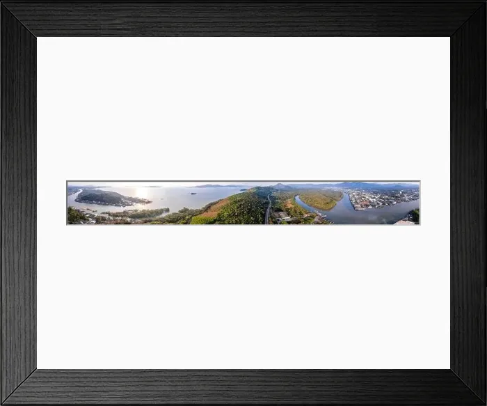 Framed Print : Aerial city view of Ranong and its estuary, Thailand Framed Print : Aerial city view of Ranong and its estuary, Thailand