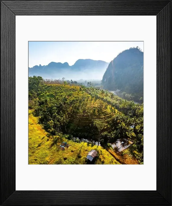 Framed Print : Rice terraces near Doi Tapang viewpoint in Chumphon, Thailand Framed Print : Rice terraces near Doi Tapang viewpoint in Chumphon, Thailand