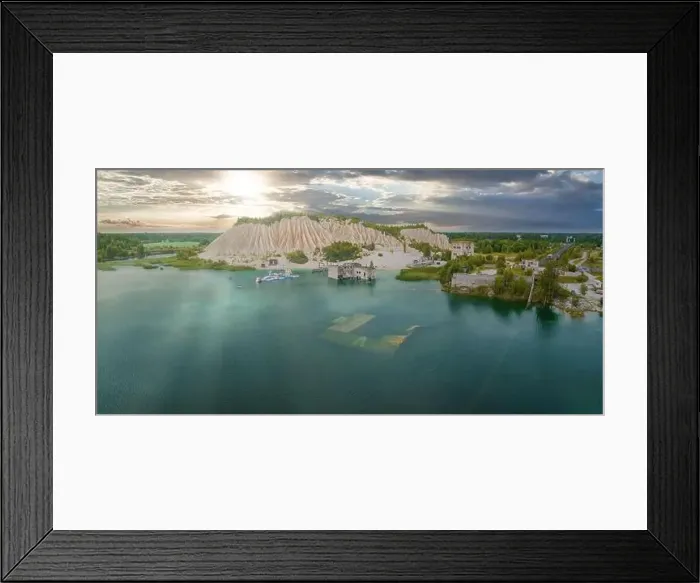 Framed Print : Abandoned quarry for extraction of limestone. Beautiful nature, attraction in Estonia Framed Print : Abandoned quarry for extraction of limestone. Beautiful nature, attraction in Estonia