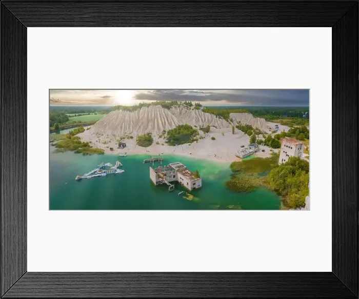 Framed Print : Abandoned quarry for extraction of limestone. Beautiful nature, attraction in Estonia Framed Print : Abandoned quarry for extraction of limestone. Beautiful nature, attraction in Estonia