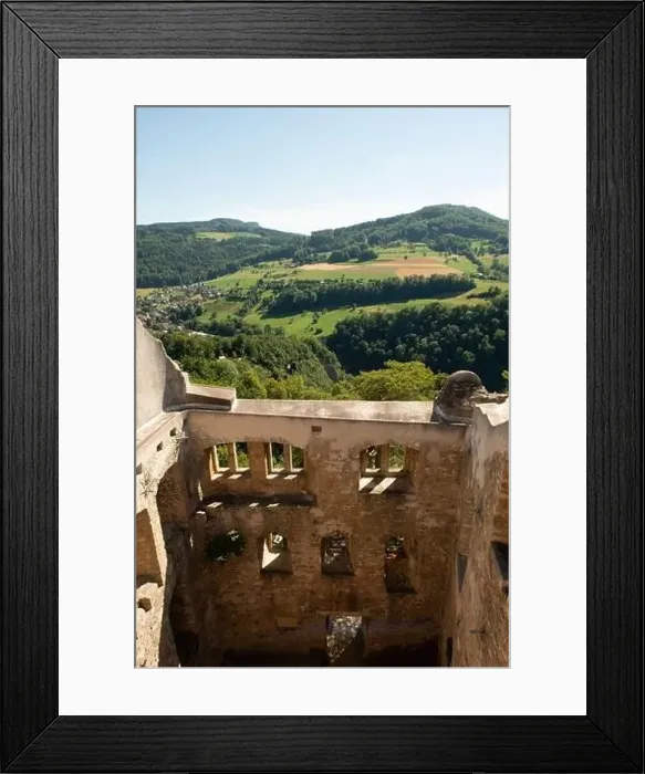 Framed Print : Neu-Homburg Castle from the air - Drone photography