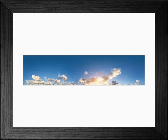 Framed Print : Dark blue sunset sky panorama with Cumulus clouds Framed Print : Dark blue sunset sky panorama with Cumulus clouds