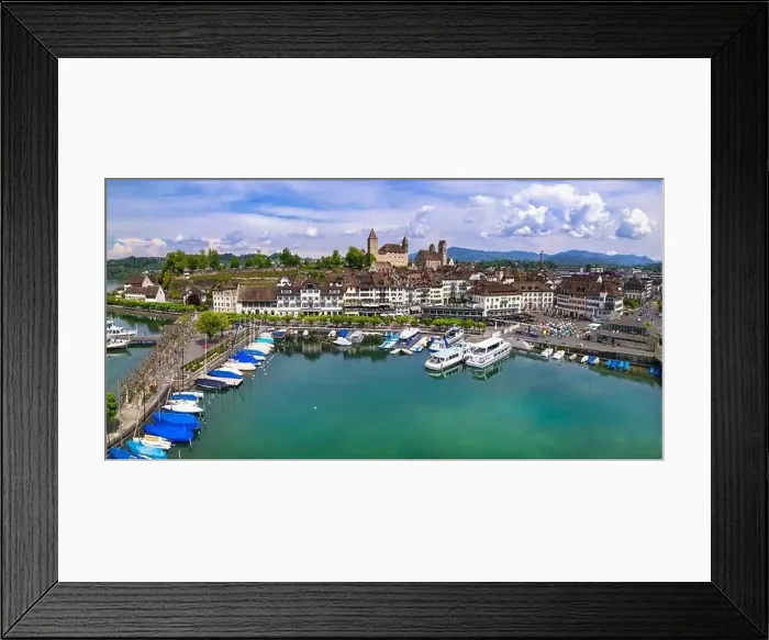 Framed Print : Rapperswil-Jona medieval old town and castle on Zurich lake, Switzerland, is a popular tourist destination from Zurich Framed Print : Rapperswil-Jona medieval old town and castle on Zurich lake, Switzerland, is a popular tourist destination from Zurich