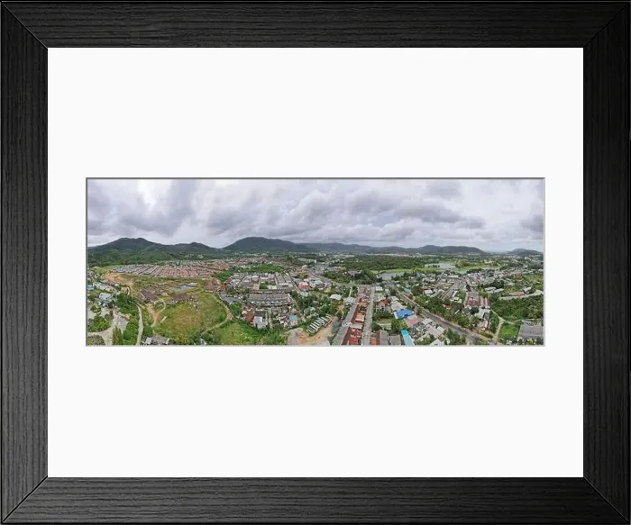 Framed Print : Panorama view Aerial view of Kathu district Phuket Thailand from Drone camera High angle view Framed Print : Panorama view Aerial view of Kathu district Phuket Thailand from Drone camera High angle view