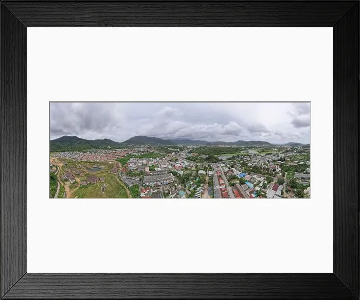 Framed Print : Panorama view Aerial view of Kathu district Phuket Thailand from Drone camera High angle view Framed Print : Panorama view Aerial view of Kathu district Phuket Thailand from Drone camera High angle view