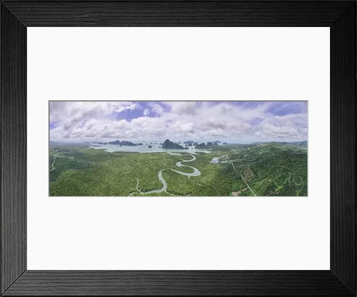 Framed Print : Aerial view panorama Drone shot of Sametnangshe landscape view located in Phang-nga Thailand Framed Print : Aerial view panorama Drone shot of Sametnangshe landscape view located in Phang-nga Thailand