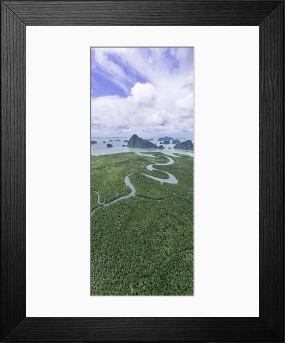 Framed Print : Aerial view panorama Drone shot of Sametnangshe landscape view located in Phang-nga Thailand Framed Print : Aerial view panorama Drone shot of Sametnangshe landscape view located in Phang-nga Thailand