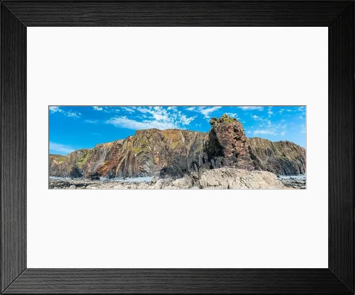 Framed Print : Cliffs on the Sandymouth Bay Beach from a drone, National Trust, Bude, Cornwall, England, Europe Framed Print : Cliffs on the Sandymouth Bay Beach from a drone, National Trust, Bude, Cornwall, England, Europe