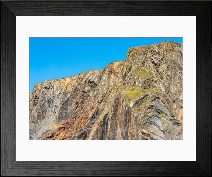 Framed Print : Cliffs on the Sandymouth Bay Beach from a drone, National Trust, Bude, Cornwall, England, Europe Framed Print : Cliffs on the Sandymouth Bay Beach from a drone, National Trust, Bude, Cornwall, England, Europe