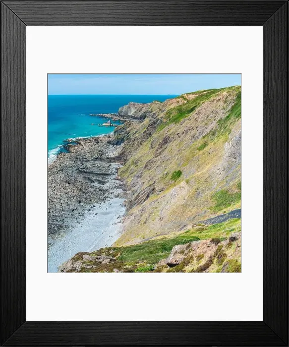 Framed Print : Caunter Beach and Cliffs from a drone Framed Print : Caunter Beach and Cliffs from a drone