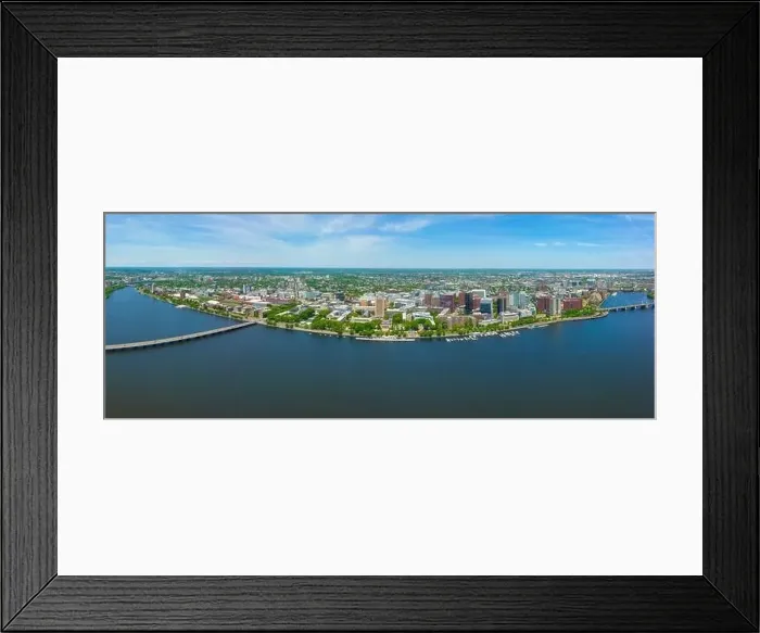 Framed Print : Cambridge modern city skyline panorama including Massachusetts Institute of Technology MIT aerial view from Charles Framed Print : Cambridge modern city skyline panorama including Massachusetts Institute of Technology MIT aerial view from Charles