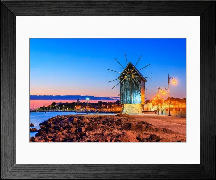 Framed Print : Nessebar (Nesebar), Bulgaria. The Ancient City of Nessebar, the wooden windmill. Black Sea Coast, Burgas Framed Print : Nessebar (Nesebar), Bulgaria. The Ancient City of Nessebar, the wooden windmill. Black Sea Coast, Burgas
