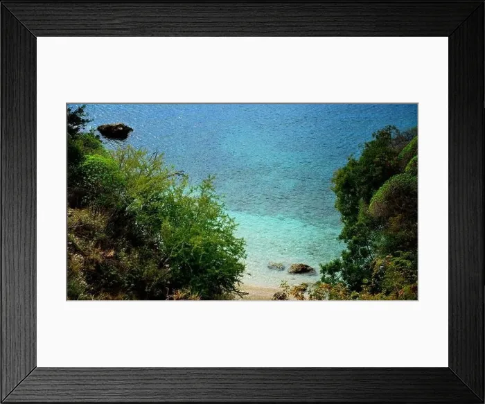 Framed Print : Crystal clear waters with sandy beaches and secluded bays Framed Print : Crystal clear waters with sandy beaches and secluded bays