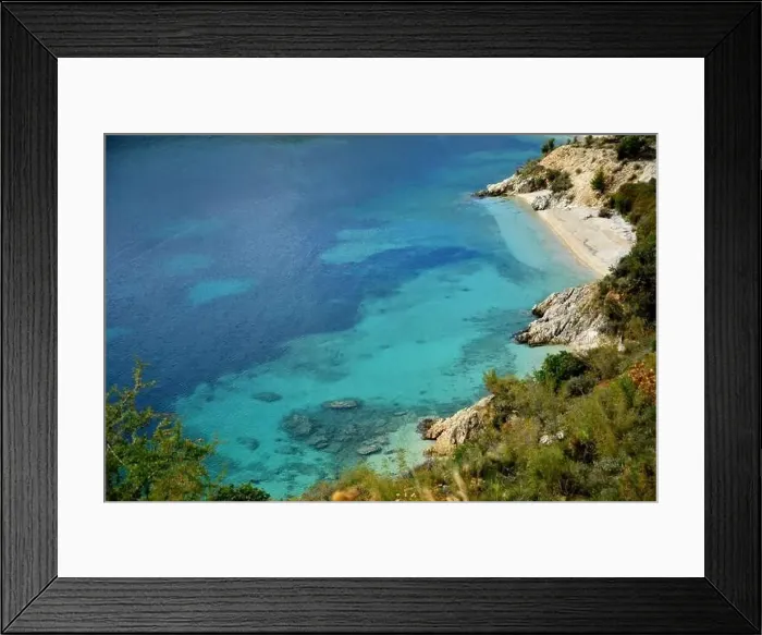 Framed Print : Crystal clear waters with sandy beaches and secluded bays Framed Print : Crystal clear waters with sandy beaches and secluded bays