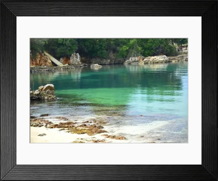 Framed Print : Crystal clear waters with sandy beaches and secluded bays Framed Print : Crystal clear waters with sandy beaches and secluded bays