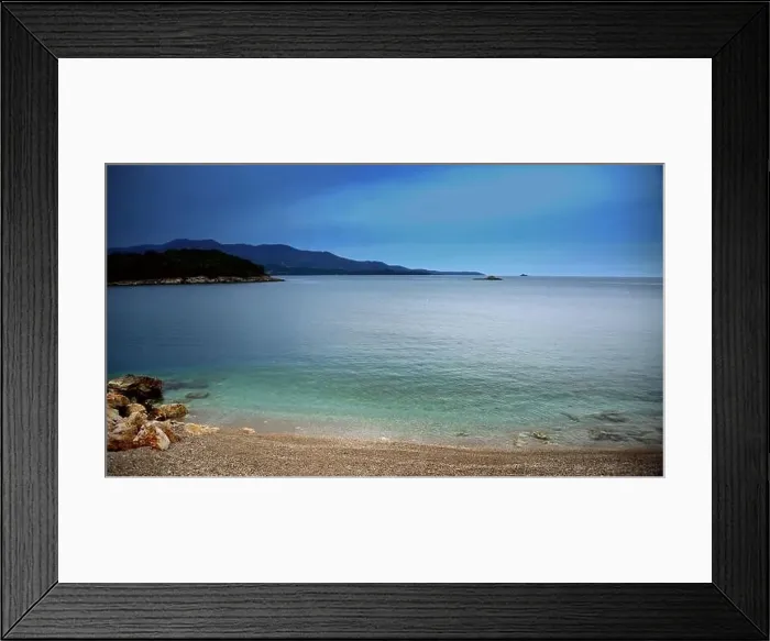 Framed Print : Crystal clear waters with sandy beaches and secluded bays