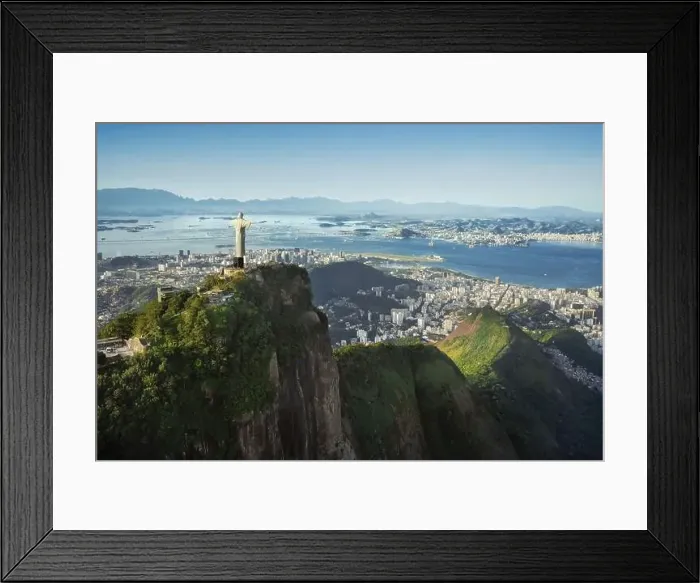 Framed Print : Aerial view of Rio and Christ the Redeemer Statue - Rio de Janeiro, Brazil Framed Print : Aerial view of Rio and Christ the Redeemer Statue - Rio de Janeiro, Brazil